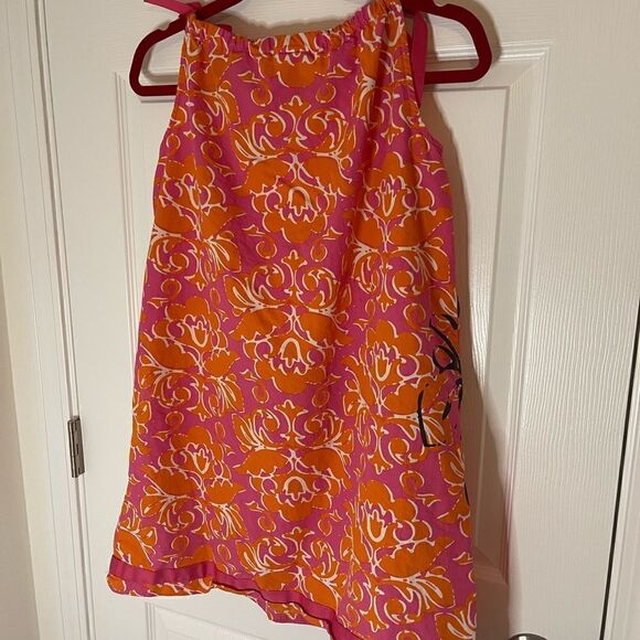 Hannah Anderson pink and orange tie dress size 150 - Picture 3 of 6